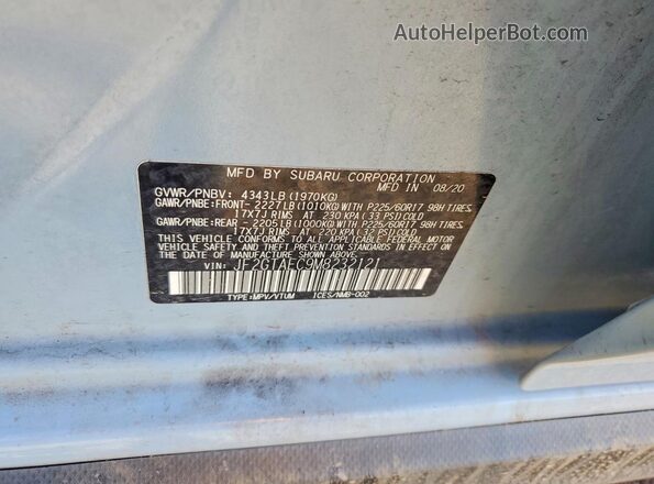 JF2GTAEC9M8232121 2021 SUBARU CROSSTREK Blue VIN կոդի պիտակի տեսք