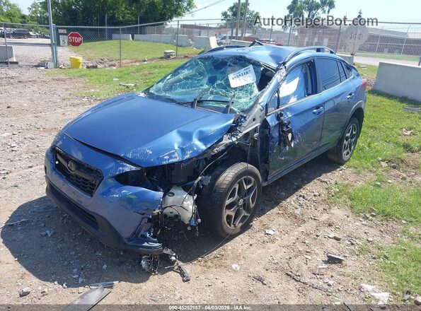 JF2GTAJC0JH210350 2018 SUBARU CROSSTREK Синий Передняя левая четверть