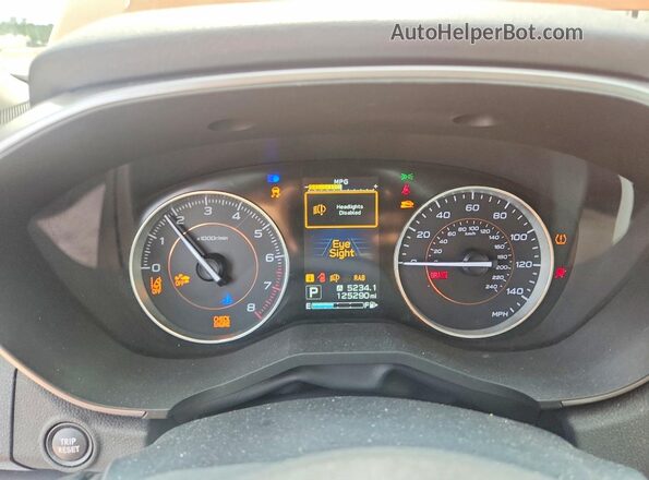 JF2GTALC7J8263169 2018 SUBARU CROSSTREK Orange Սարքավորումների վահանակի տեսք