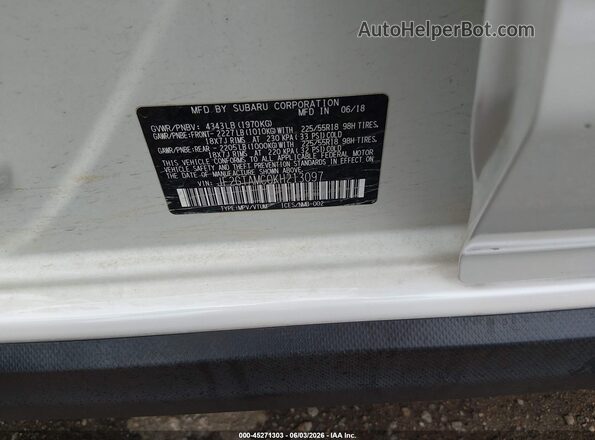 JF2GTAMC0KH213097 2019 SUBARU CROSSTREK White 