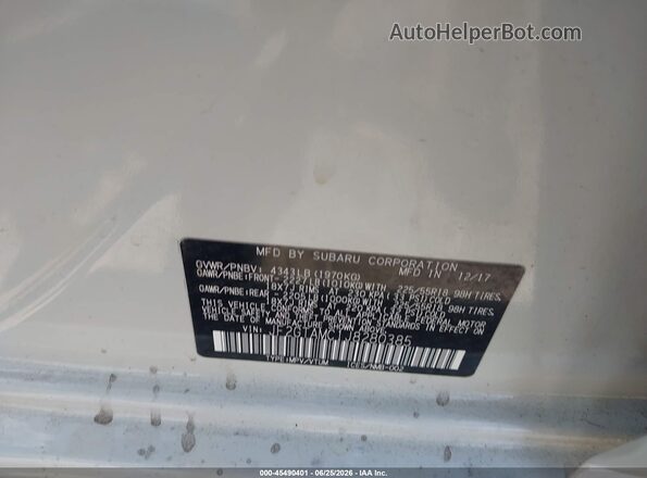 JF2GTAMC1J8280385 2018 SUBARU CROSSTREK White ძრავის განყოფილების ხედი