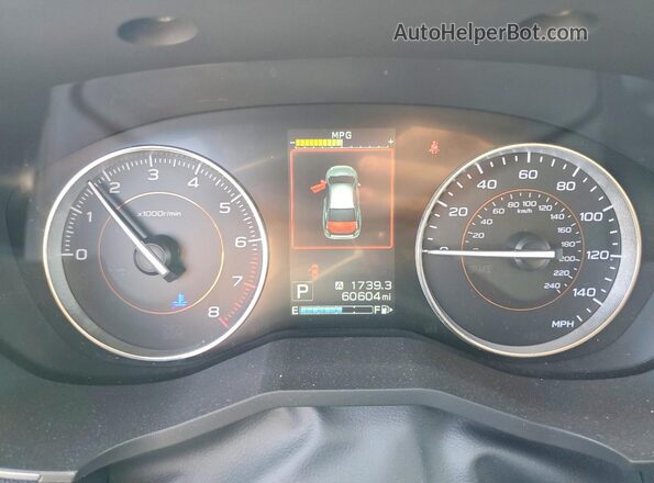 JF2GTANC5KH315798 2019 SUBARU CROSSTREK Gray ხელსაწყოთა პანელის ხედი