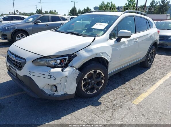 JF2GTAPC4M8260213 2021 SUBARU CROSSTREK White წინა მარცხენა ხედი სამი მეოთხედიდან