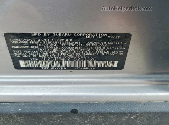 JF2GTHMC2P8253326 2023 SUBARU CROSSTREK Silver Widok komory silnika