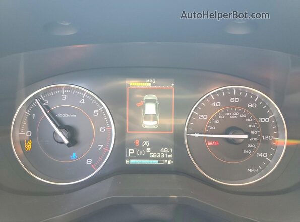 JF2GTHNC9M8337833 2021 SUBARU CROSSTREK Серый Вид щитка приборов