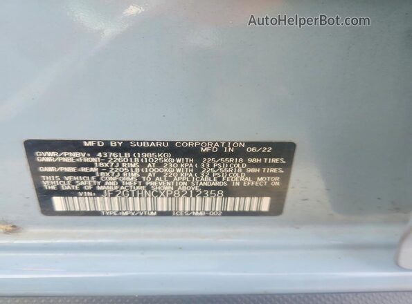 JF2GTHNCXP8212358 2023 SUBARU CROSSTREK Turquoise Engine compartment view
