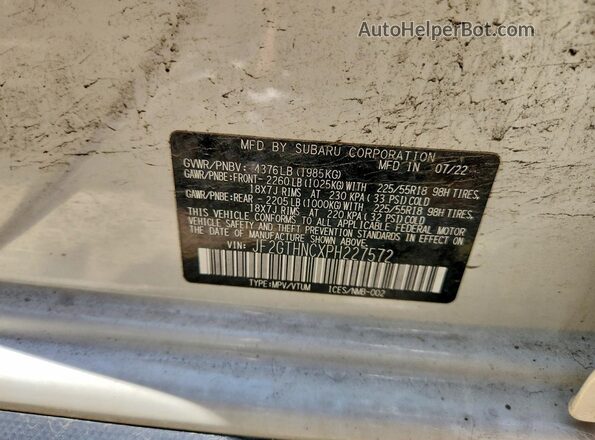 JF2GTHNCXPH227572 2023 SUBARU CROSSTREK White Սալոնի 360 աստիճան տեսք
