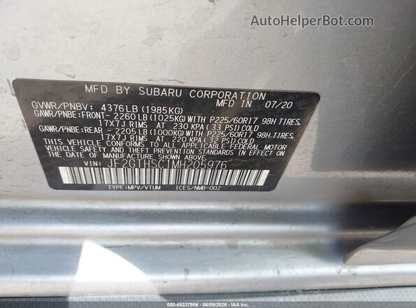 JF2GTHSC1MH205976 2021 SUBARU CROSSTREK Silver Вид підкапотного простору