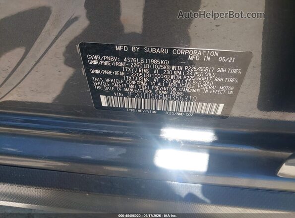 JF2GTHSC6MH355310 2021 SUBARU CROSSTREK Gray Вид підкапотного простору