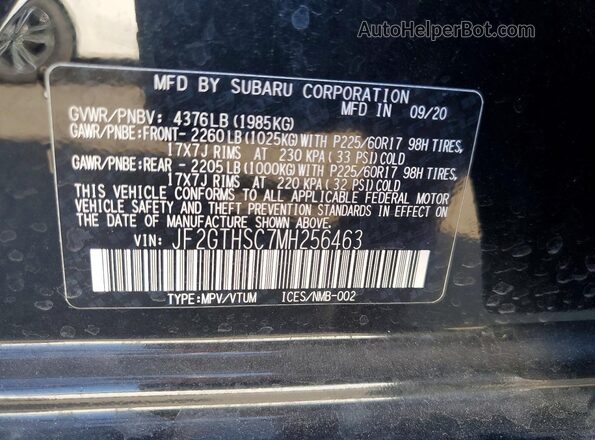 JF2GTHSC7MH256463 2021 SUBARU CROSSTREK Black 