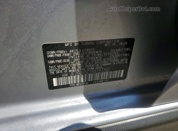 JF2GUABC2R8397260 2024 SUBARU CROSSTREK Silver 
