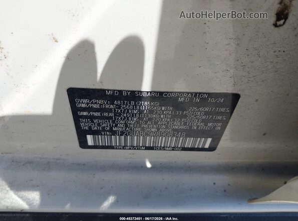 JF2GUABC9R8908348 2024 SUBARU CROSSTREK Белый Вид подкапотного пространства