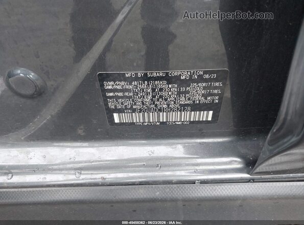 JF2GUADC1RH282128 2024 SUBARU CROSSTREK Gray Vista del compartimento del motor