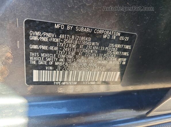 JF2GUADC3R8213151 2024 SUBARU CROSSTREK Gray Շարժիչի բաժամունքի տեսք