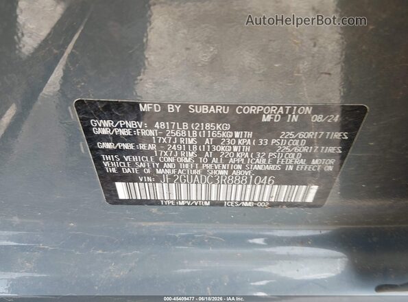 JF2GUADC3R8881046 2024 SUBARU CROSSTREK Blue Vista del compartimento del motor