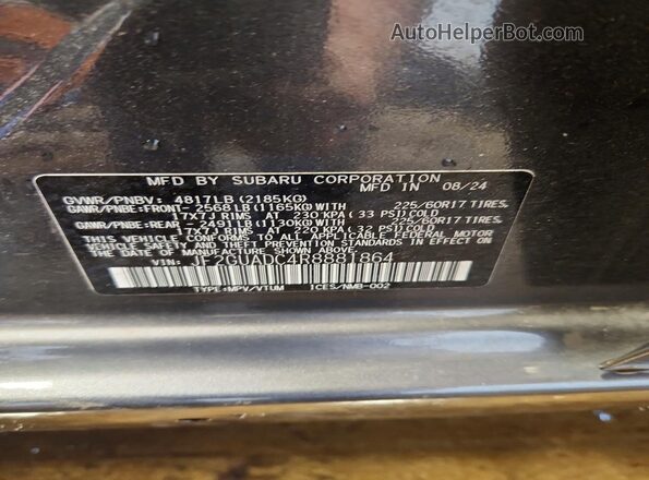 JF2GUADC4R8881864 2024 SUBARU CROSSTREK Gray 