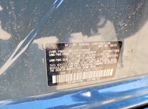 JF2GUADC6R8299412 2024 SUBARU CROSSTREK Blue Вид підкапотного простору