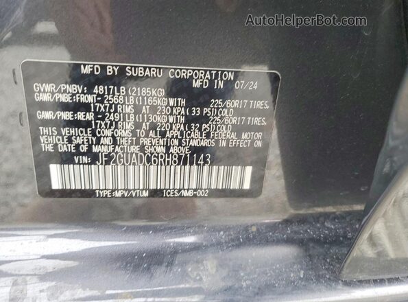 JF2GUADC6RH871143 2024 SUBARU CROSSTREK Gray 