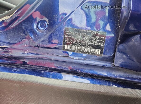 JF2GUHDC2SH275865 2025 SUBARU CROSSTREK Blue VIN sticker view