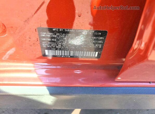 JF2GUHDCXSH201240 2025 SUBARU CROSSTREK Orange 