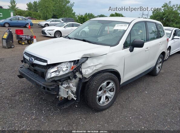 JF2SJAAC4JH542128 2018 SUBARU FORESTER White წინა მარცხენა ხედი სამი მეოთხედიდან