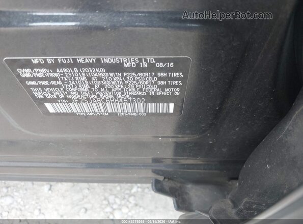 JF2SJABC6HH457302 2017 SUBARU FORESTER Black Շարժիչի բաժամունքի տեսք