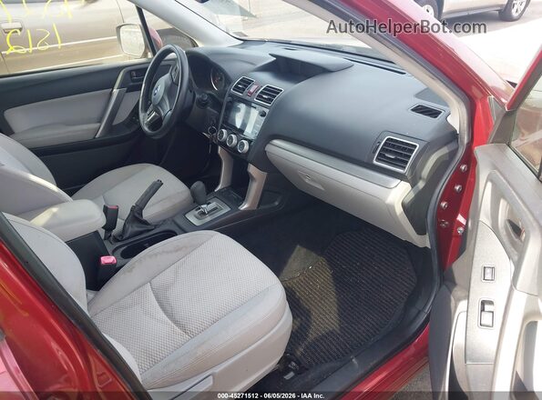 JF2SJADC2GH527678 2016 SUBARU FORESTER Maroon Вид салону спереду