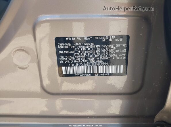 JF2SJADC3GH406660 2016 SUBARU FORESTER Tan Engine compartment view