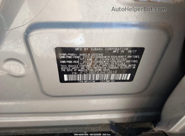 JF2SJAEC4JH434618 2018 SUBARU FORESTER Silver Вид підкапотного простору
