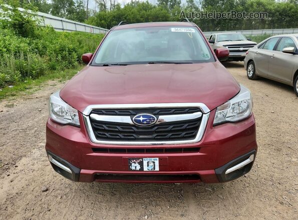 JF2SJAGC5JH518525 2018 SUBARU FORESTER Burgundy Դիմացի տեսք