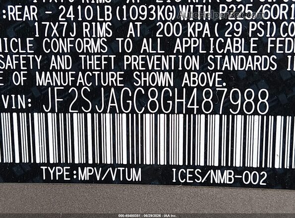 JF2SJAGC8GH487988 2016 SUBARU FORESTER Champagne Вид підкапотного простору