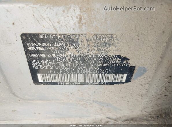JF2SJAJC0HH446345 2017 SUBARU FORESTER Silver ძრავის განყოფილების ხედი