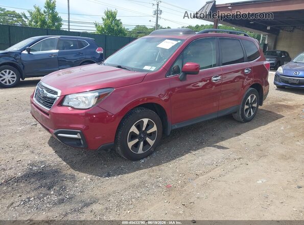 JF2SJAJC0HH455241 2017 SUBARU FORESTER Red წინა მარცხენა ხედი სამი მეოთხედიდან