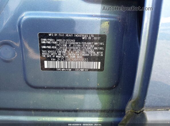 JF2SJARC5HH559681 2017 SUBARU FORESTER Light Blue Engine compartment view