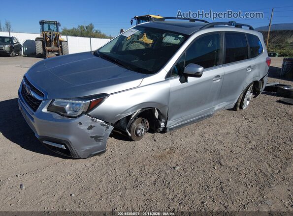 JF2SJAWC4JH556300 2018 SUBARU FORESTER Gray Առջևի ձախ երեք քառորդ տեսարան
