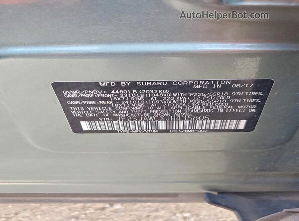 JF2SJAWCXJH435805 2018 SUBARU FORESTER Green 