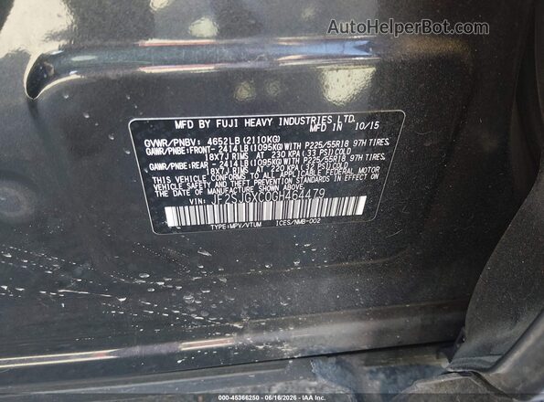 JF2SJGXC0GH464479 2016 SUBARU FORESTER Gray Widok komory silnika
