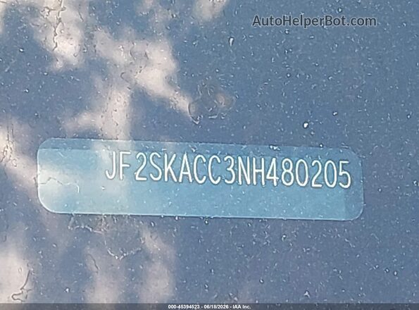 JF2SKACC3NH480205 2022 SUBARU FORESTER Gray Widok komory silnika