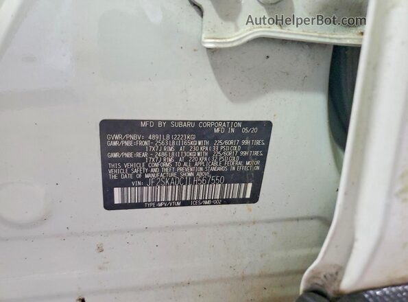 JF2SKADC1LH567550 2020 SUBARU FORESTER White 