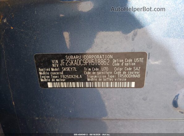 JF2SKADC9PH518862 2023 SUBARU FORESTER Blue 