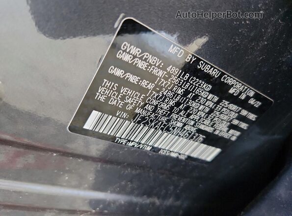 JF2SKAEC5NH461376 2022 SUBARU FORESTER Charcoal 