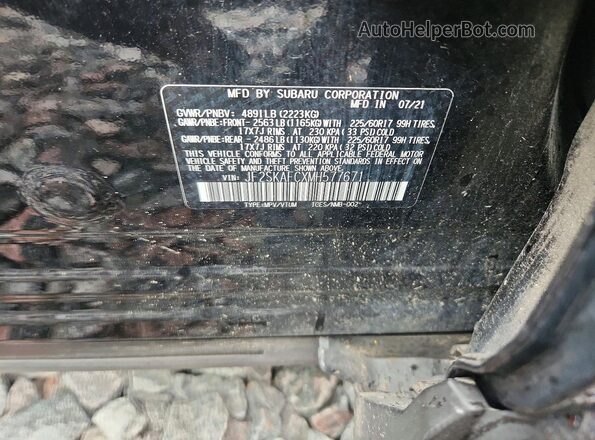 JF2SKAFCXMH577671 2021 SUBARU FORESTER Black VIN կոդի պիտակի տեսք