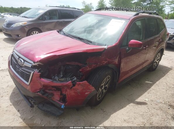 JF2SKAGC3KH412797 2019 SUBARU FORESTER Red წინა მარცხენა ხედი სამი მეოთხედიდან