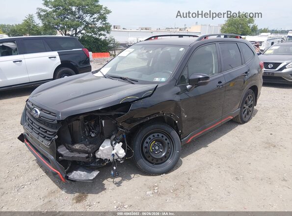 JF2SKAJC4PH452337 2023 SUBARU FORESTER Black წინა მარცხენა ხედი სამი მეოთხედიდან