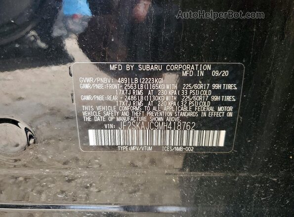 JF2SKAJC9MH418762 2021 SUBARU FORESTER Black Widok naklejki z numerem VIN