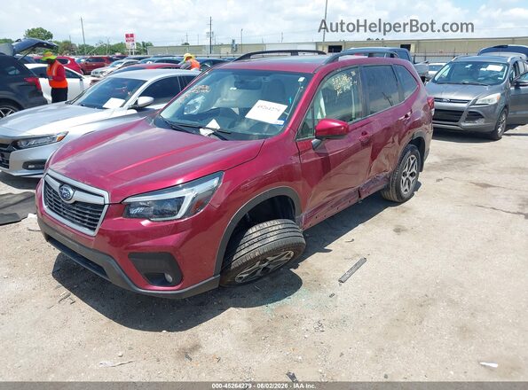JF2SKAJC9MH471395 2021 SUBARU FORESTER Red Առջևի ձախ երեք քառորդ տեսարան