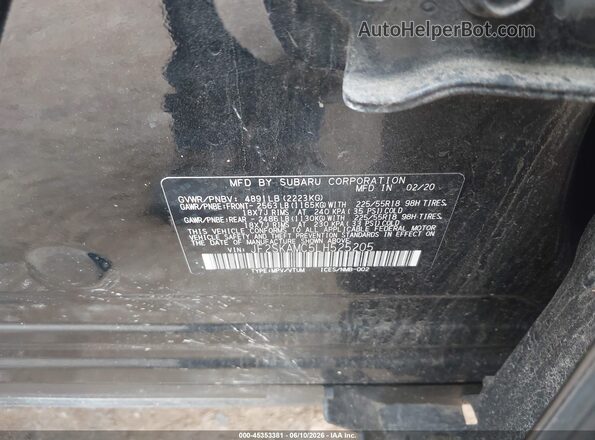JF2SKAMC5LH525205 2020 SUBARU FORESTER Black Vista del compartimento del motor