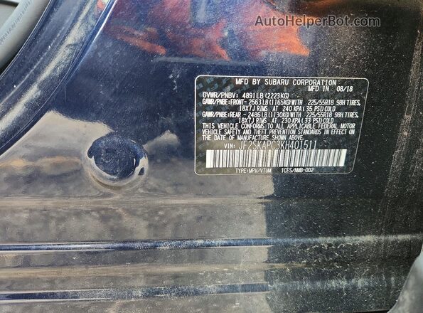 JF2SKAPC3KH401511 2019 SUBARU FORESTER Blue 