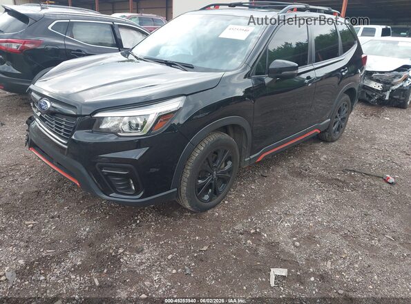 JF2SKAPC9KH590889 2019 SUBARU FORESTER Black წინა მარცხენა ხედი სამი მეოთხედიდან