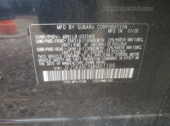 JF2SKARC5MH461189 2021 SUBARU FORESTER Blue 